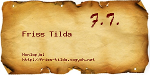Friss Tilda névjegykártya